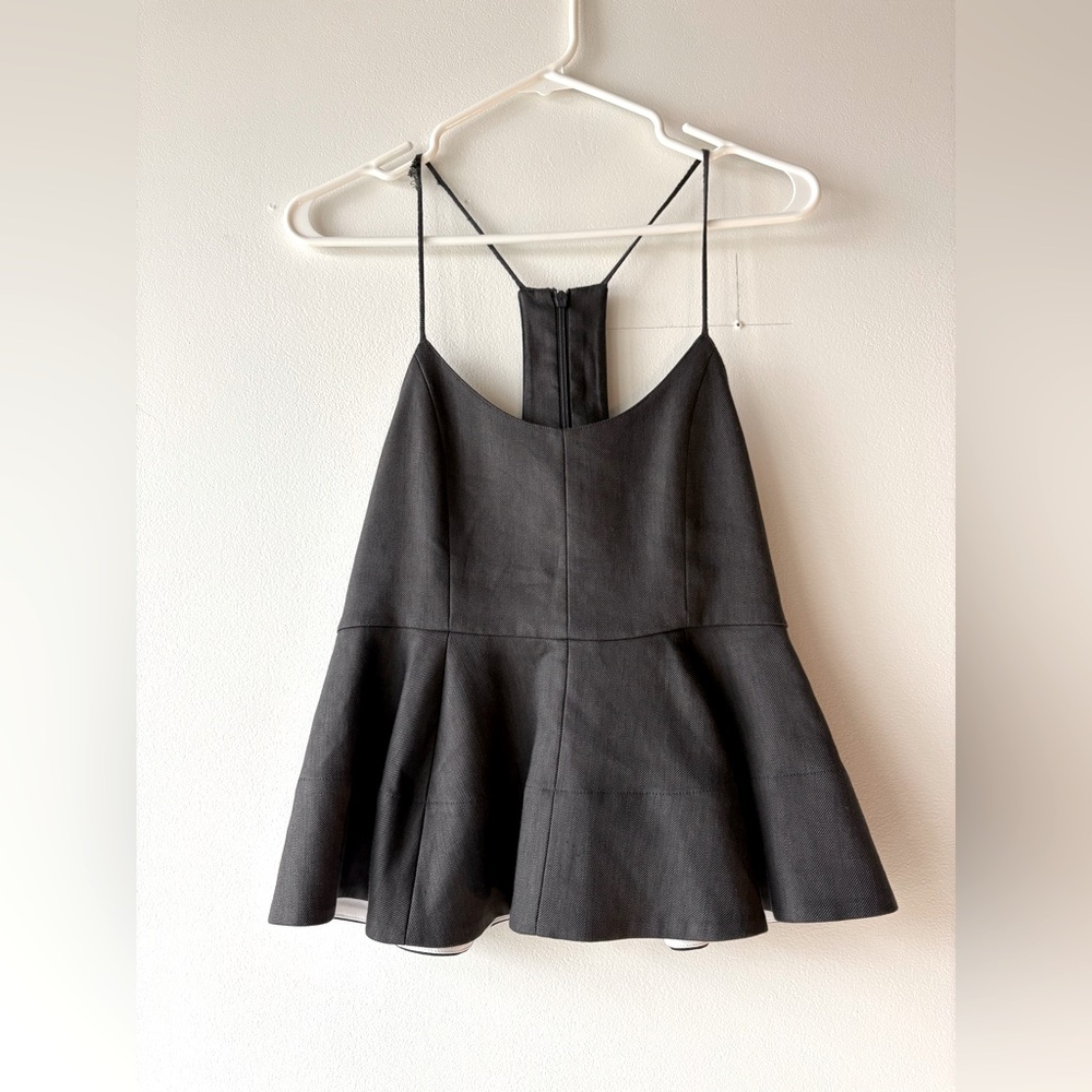 Tibi razor back ruffle tank top